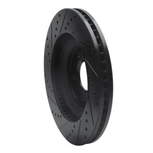 Buick Lucerne Brake Rotor (1) - Front Right - R1 Concepts - Drilled & Slotted - Black - `06-`16